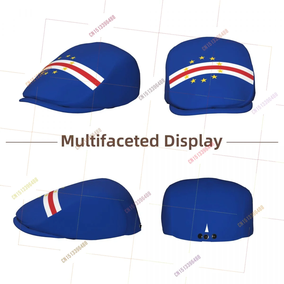 Cape Verde Flag Men Women Flat Ivy Gatsby Newsboy Driving Hat Cap Short Brim Ideal for Driving Daily Casual