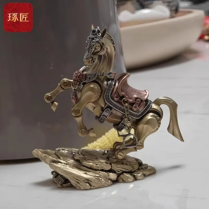 

Zhuo Jiang Lucky Horse Statue Figurine Ornament Movable Joint Horse Handpiece Office Desktop Decor For Home Decoration Crafts