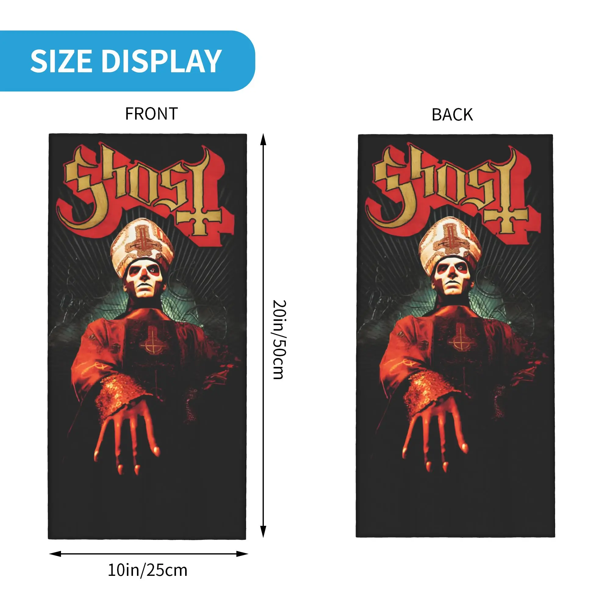 Custom G-Ghostes Winter Headband Neck Warmer Men Women Hiking Running Tube Scarf Heavy Metal Music Face Bandana Gaiter