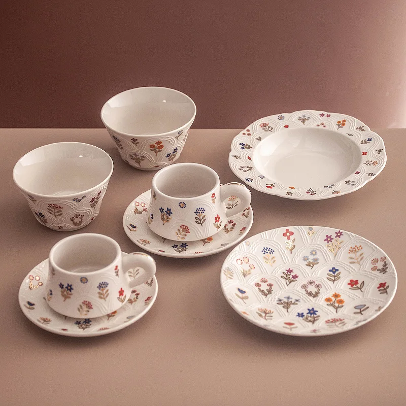 Practical wedding tableware bowls and plates high value afternoon tea tea set