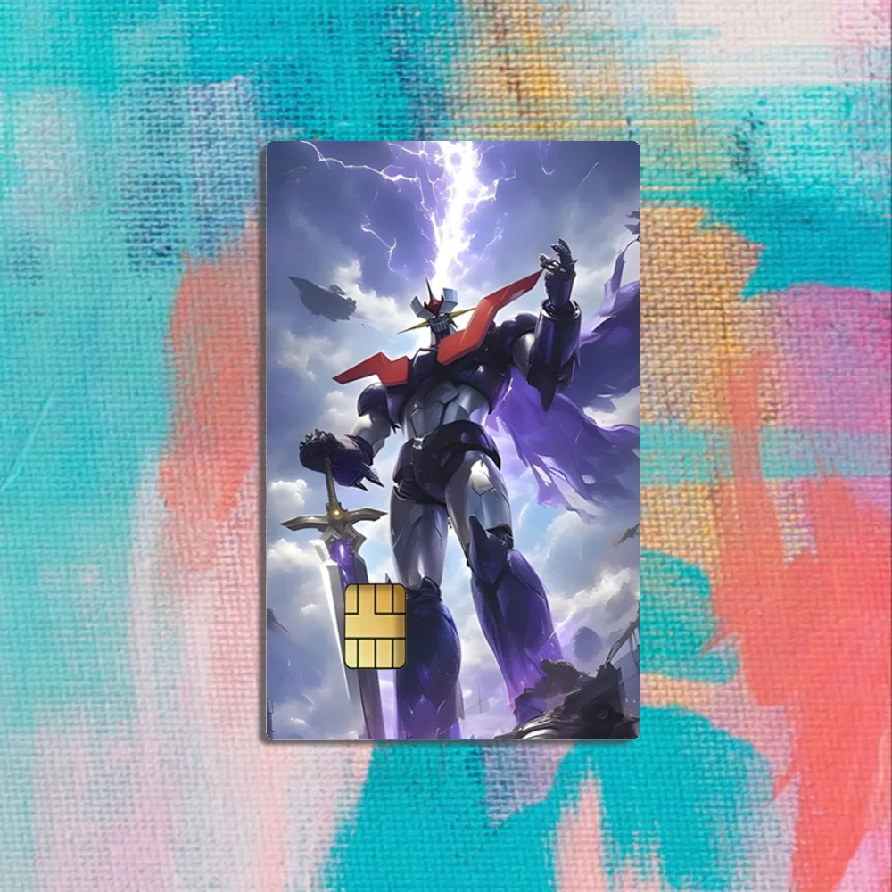M-Mazinger Z Robot Card Stickers Credit Visa Debit Bank Charge Card Bus Metro Waterproof Sticker Decal Decoration