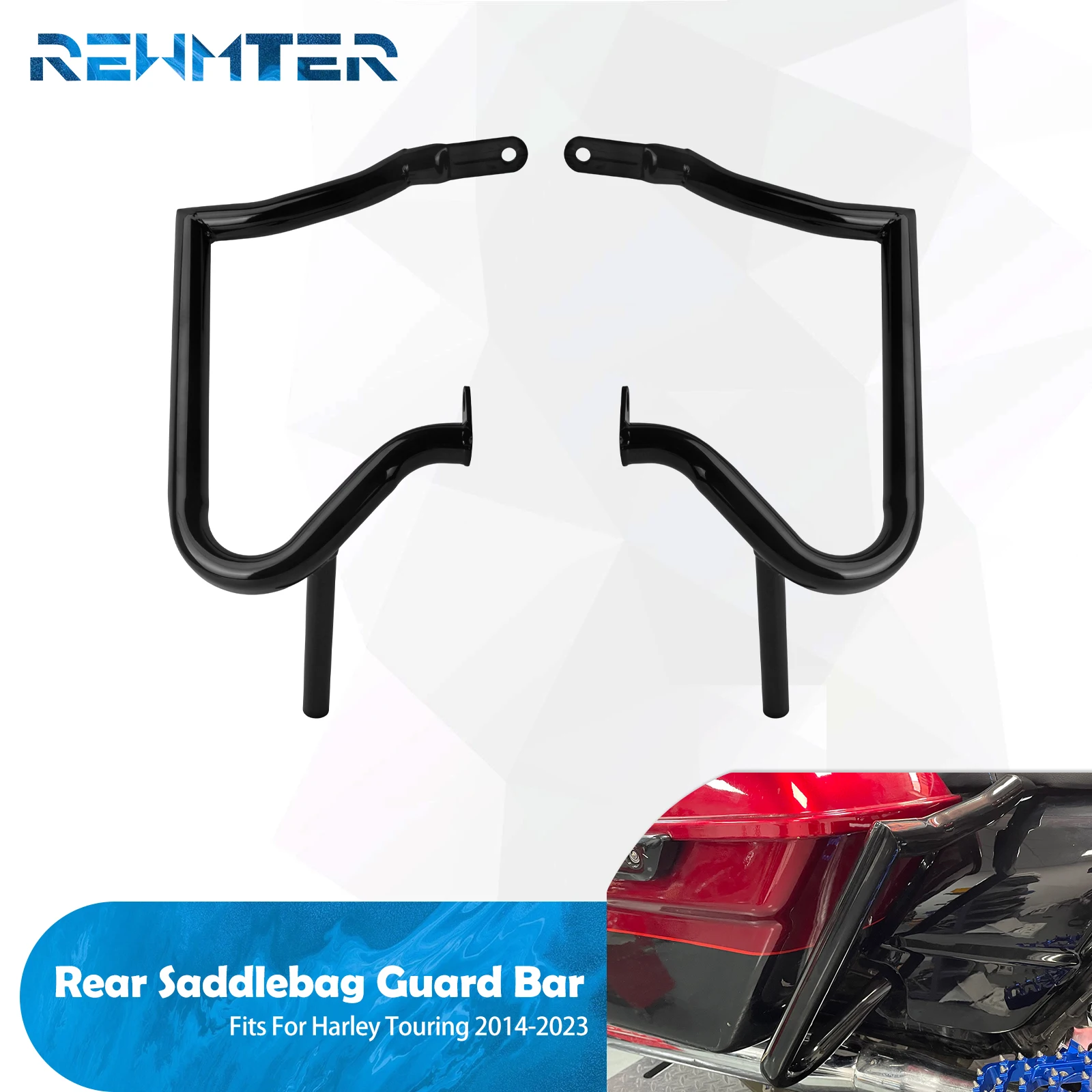 

Motorcycle Crash Bar Rear Saddlebag Highway Bumpers Support Guard Rail For Harley Touring Road King Electra Road Glide 2014-2023