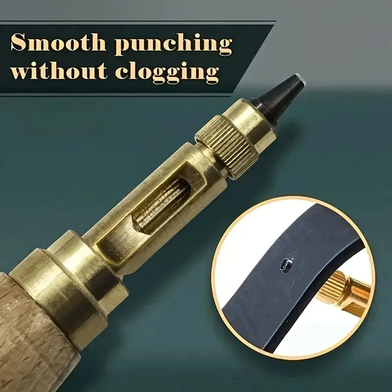1Set Automatic Belts Punch 6 Tips Leather Screw Hole Punch Drill 1.5/2.5/3.0/3.5/4mm Multi-head Puncher Watch Craft Tool