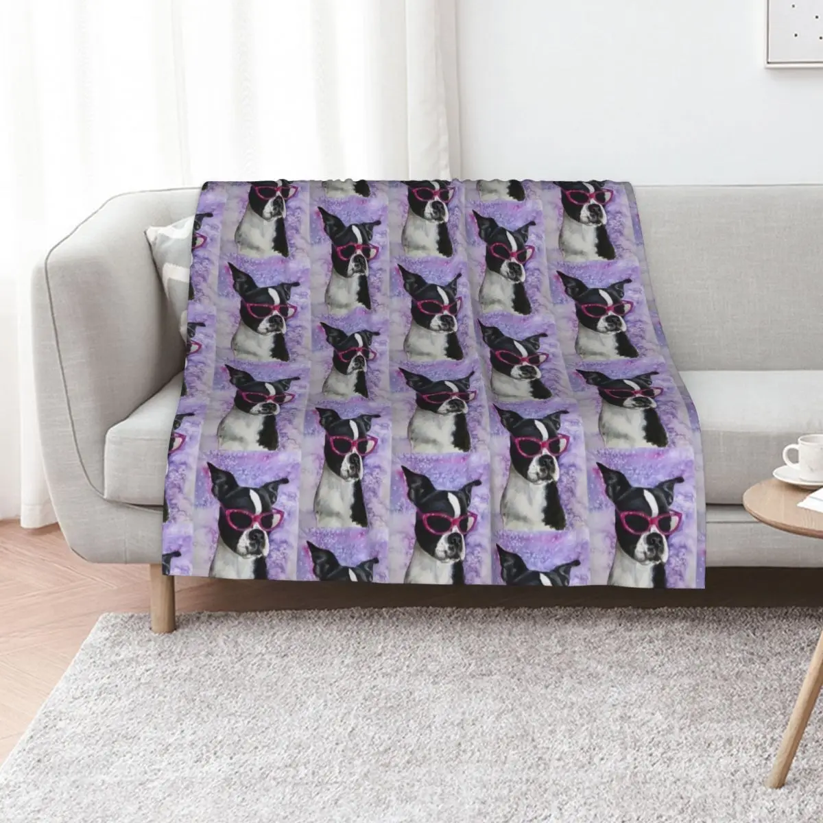 Diva - Boston Terrier Throw Blanket Personalized Gift Quilt Luxury Throw Polar Furry Blankets