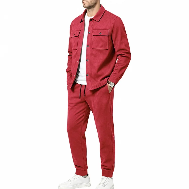 2026 American autumn popular new product, men's loose casual simple tooling bagging suede jacket cover