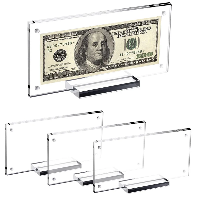 1set Banknote Display Frame | Free-Standing Two-Sided  Currency Holder for Collectors - Protect Bills,Photos & Documents At Home