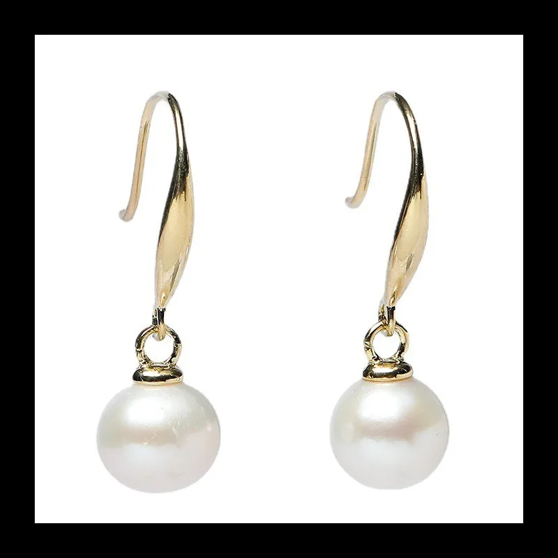 الفضة الاسترليني مطعمة مع لؤلؤ المياه العذبة الطبيعية الأذن هوك الإناث اليابانية والكورية مزاجه بسيط تنوعا الراقية C