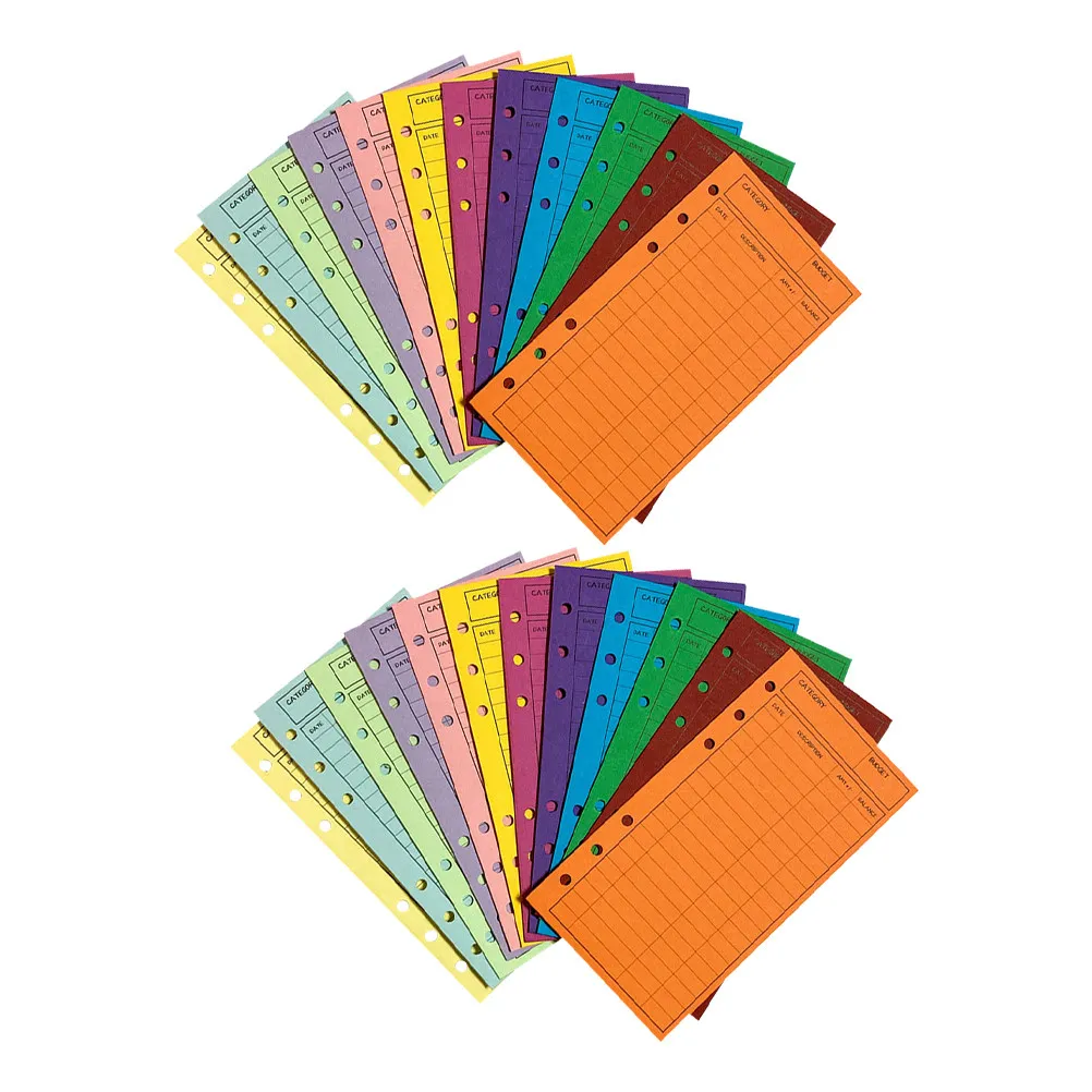 24Pcs Decorative Colorful Paperboard Cash Holder for Budget System Money Envelopes
