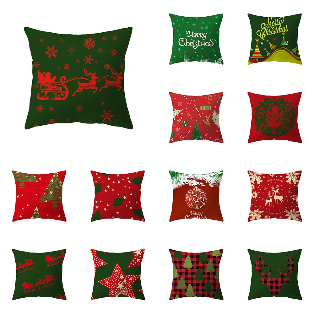

Christmas Theme Decoration Printing Pattern Cushion Cover Home Living Room Sofa Pillow