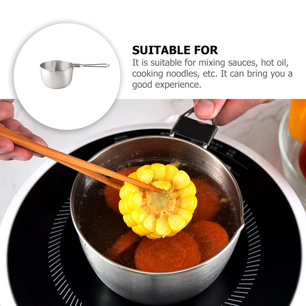 

Stainless Steel Sauce Pan Stew With Handle Non-Stick Heat Resistant Cooking For Soup Noodles Kitchen Utensil Household