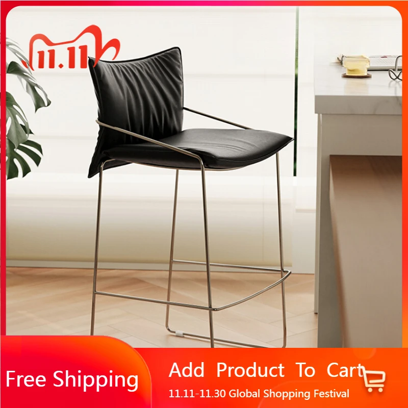 

Retro Creative Bar Chair Simple Light Luxury Restaurant Adult European Bar Stools Design Relaxing Cadeira Unique Furniture