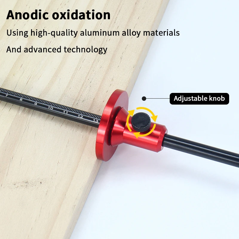 1 PC Precision ล้อเครื่องหมาย Gauge-ไม้ Scriber นิ้วและ MM Scales สําหรับ Perfect Parallel Line Drawing-เหมาะสําหรับ Mort