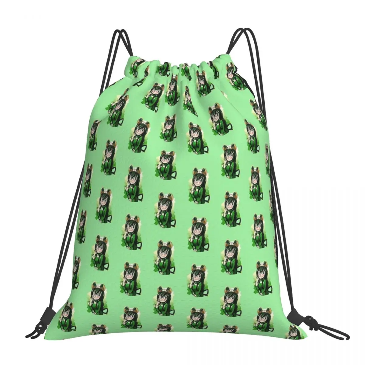 Asui Tsuyu (Froppy) My Hero Academia Backpacks Casual Portable Drawstring Bags Sports Bag Book Bags For Man Woman School