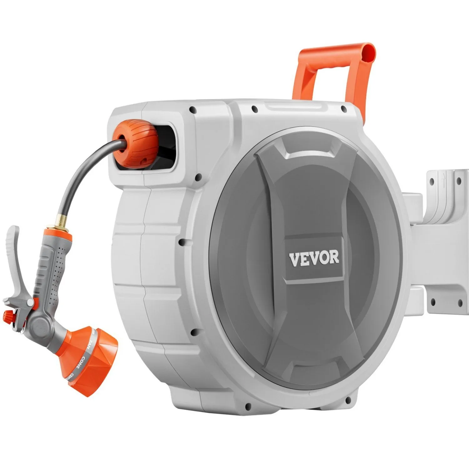 

Retractable Garden Hose Reel - 65ft Hose with 9 Spray Nozzles, 180° Swivel, All-Weather Durable for Large Yards (Covers 4306 ft