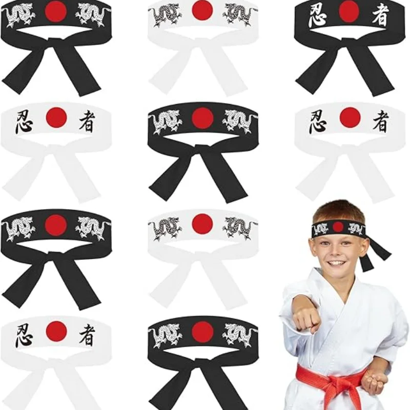24Pcs Japanese Karate Headband Bandana Headwear for Karate Sports Kitchen Cooking Headbands for Birthday Party Favors