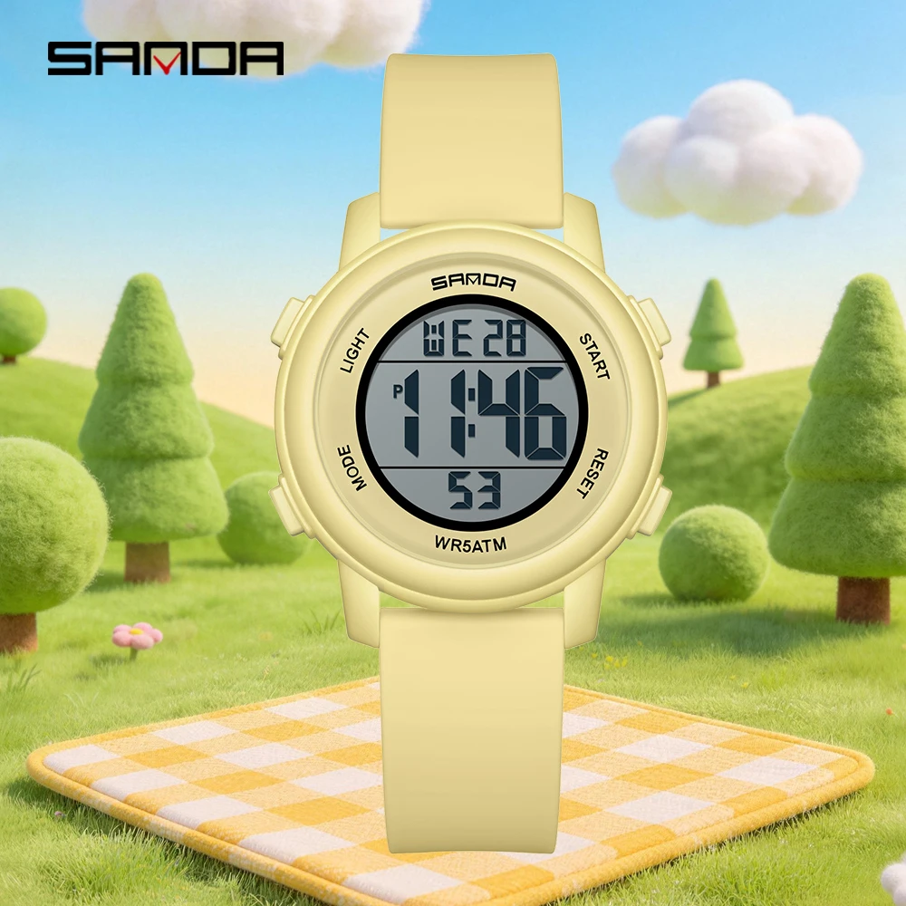 SANDA 9518 new Digital Watch Men Women Sport Wristwatch Top Brand Luxury LED Stopwatch Waterproof Male Girl Electronic Clock