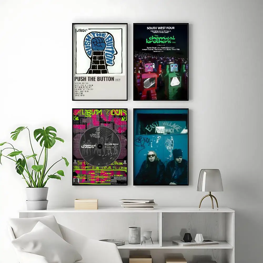 Electronic Band The Chemical Brothers Posters Premium Self-Adhesive No Residue Wall Sticker for Home Office Bar Decor