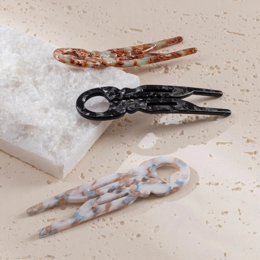 Horquilla en forma de U dentada antideslizante acrílica, nuevo modelo, para acordes y peinados informales, adecuada para varios volúmenes de cabello, 1 ud.