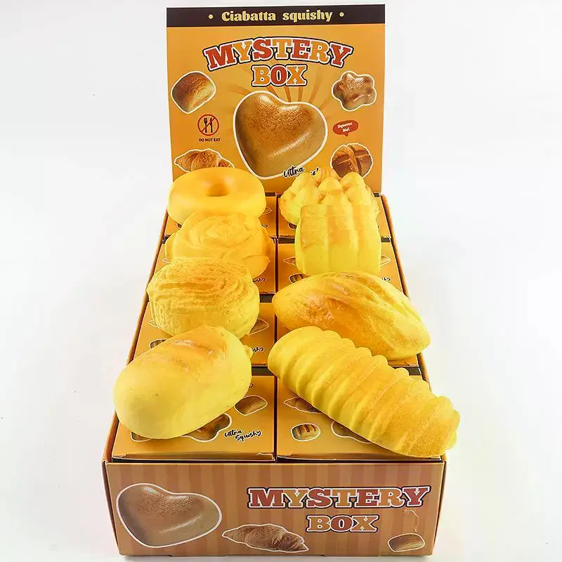 8Pcs Squeeze Bread Stress-relief Toy Anti-Stress Slow Rising Fruit Pinch Squeeze Stress Reliever Funny Pressure Reducer Prop