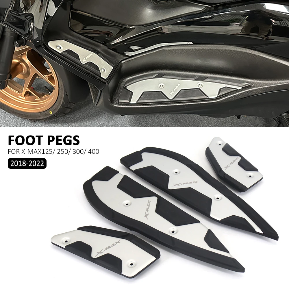 

For YAMAHA XMAX300 125 250 400 Rubber Foot Rest Plate Skidproof Aluminum Alloy Pedal Plate Modified Footrest Footpads 2017-2022