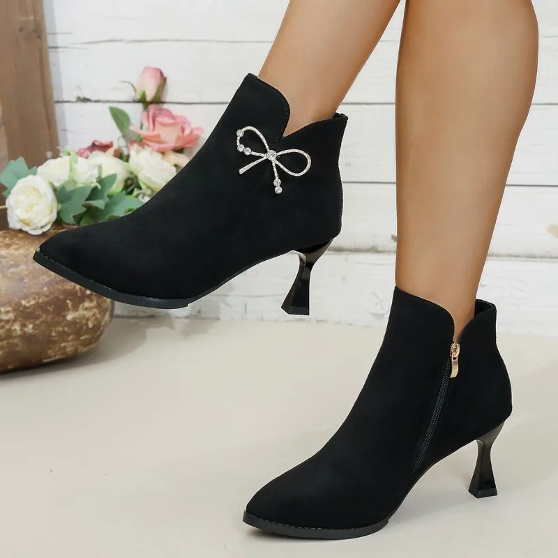 Booties Women's Stiletto 2026 Autumn and Winter Fur Temperament High Heels