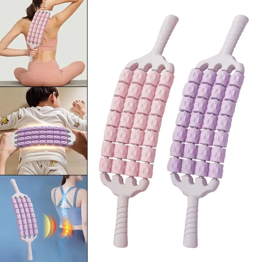 

Curved Flexible Muscle Massage Rolle Non Slip Four Rows Fascia Stick Sensory Training Guasha Massager Tool for Back Shoulders