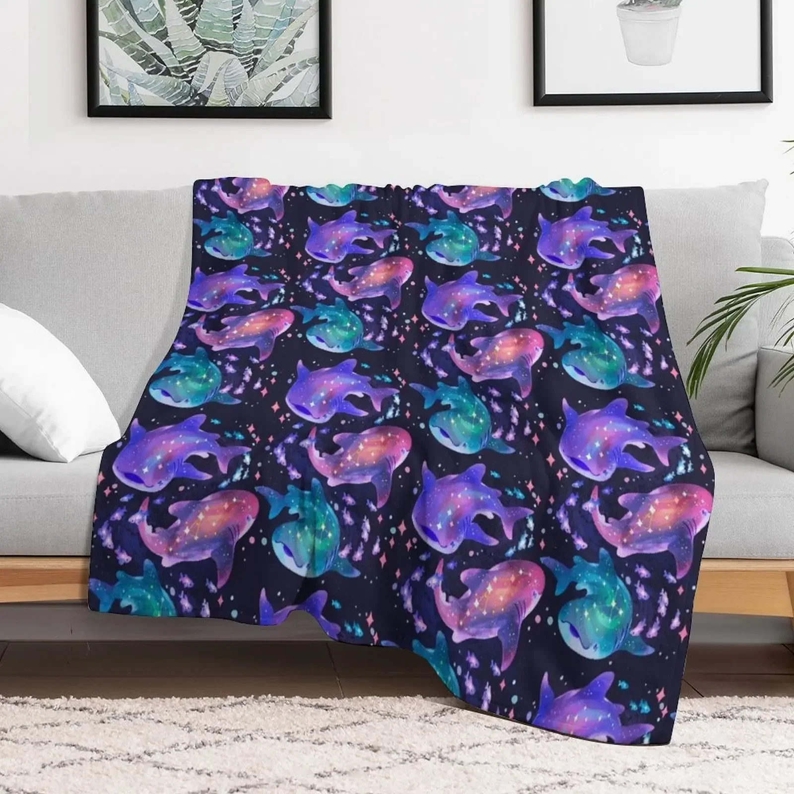 

Cosmic Whale Shark Throw Blanket Summer Beddings Thin Blankets
