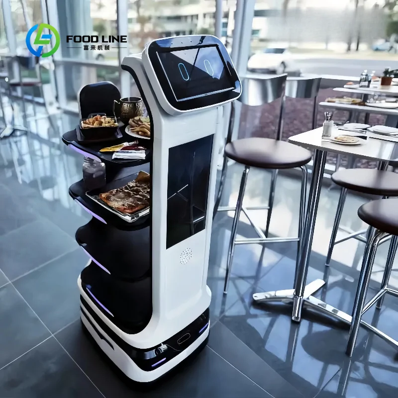 Customized Mars Delivery Robot Restaurant Service Waiter Autonomous Patrol Multi-Layer Stable Tray 40kg Payload 4-Layer 4G/Laser