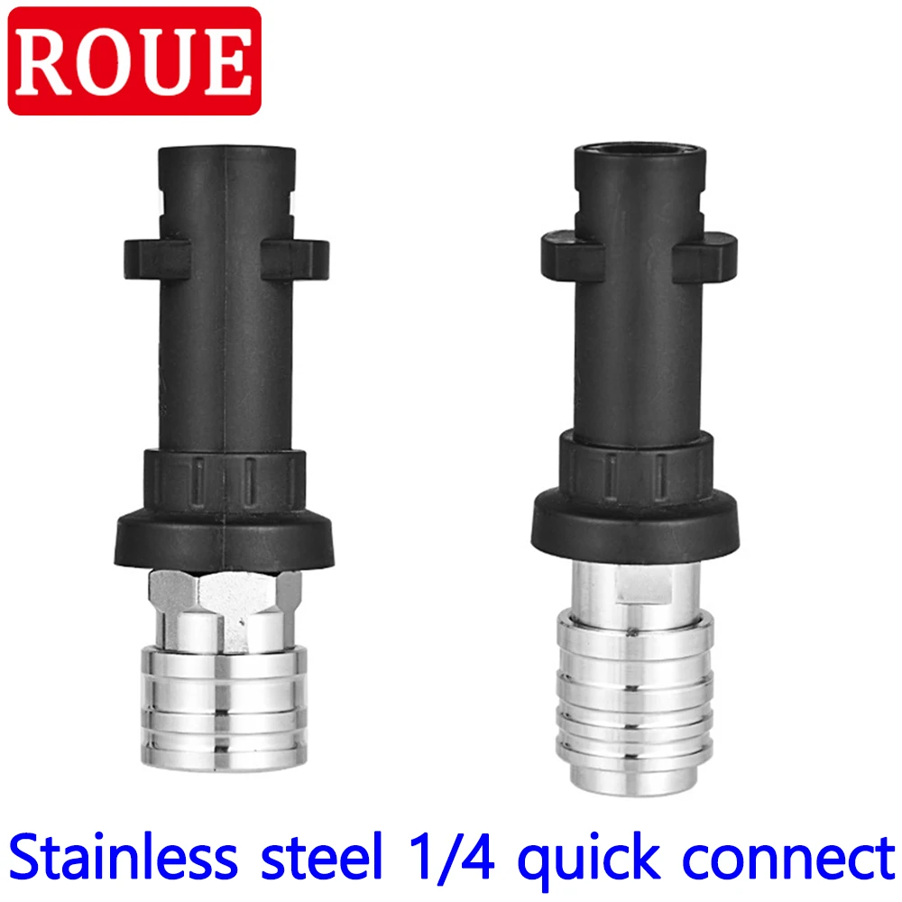 

Stainless Steel Self-locking 1/4" Quick Connector For Karcher K Series High Pressure Washer Gun Adapter Car Wash Accessories