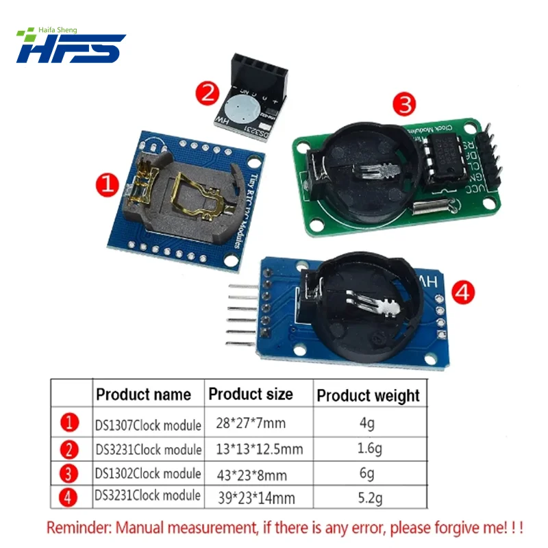 Mini Precision Clock Module, Módulo de Memória, Tempo Real, Raspberry Pi, DS3231, AT24C32, IIC, DS1302, DS1307, 3.3V, 5V