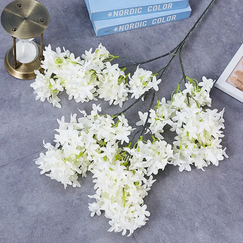 100cm Artificial Flower Cherry Blossom Lilac Wedding Decoration Cherry Silk Fake Flower Artificial Flower Road Guide