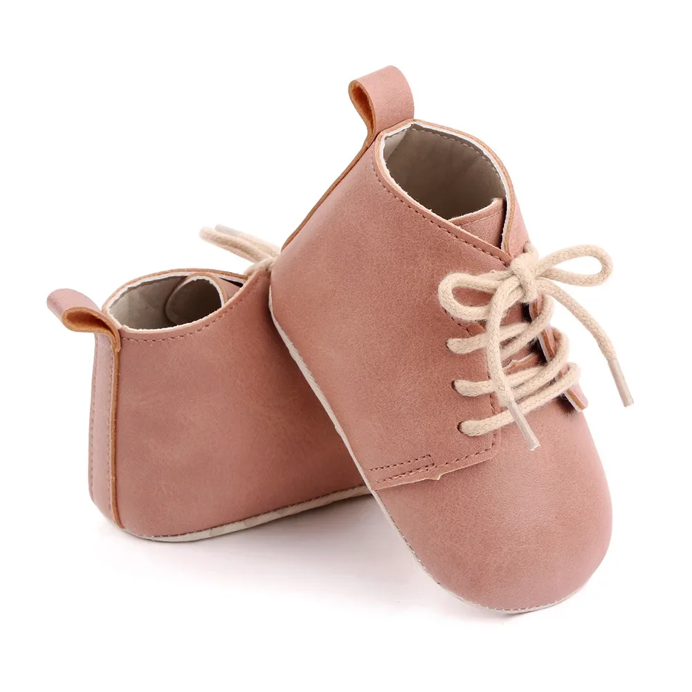 Newborn Baby Shoes Casual Baby Girl Boy PU Leather Infant Toddler Non Slip Soft Sole Sports Shoes First Walker Sneakers