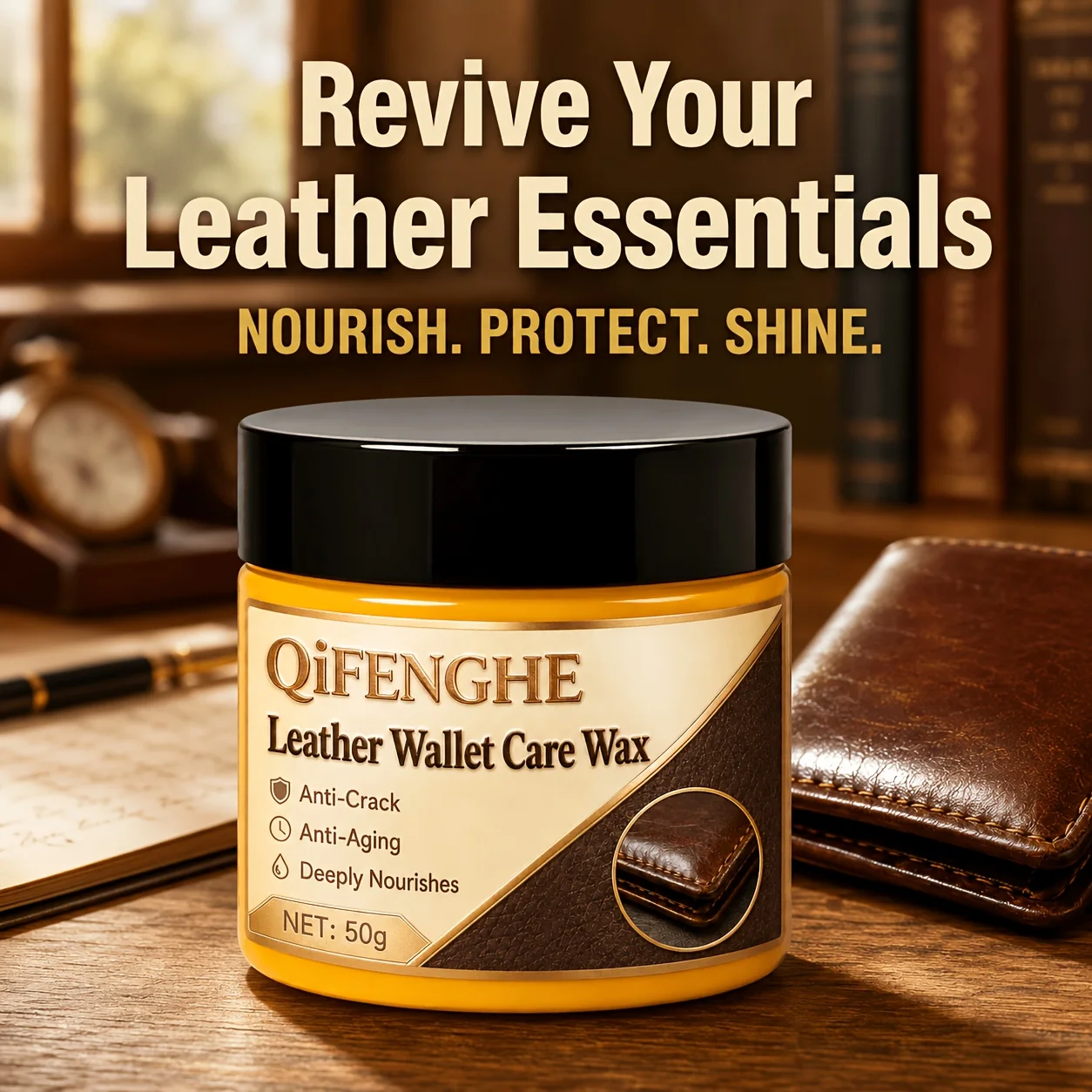 50G Handy Pocket Leather Conditioning Wax Anti-Aging Nourish Protect Shine Restore Wallets And Leather Items Effectively