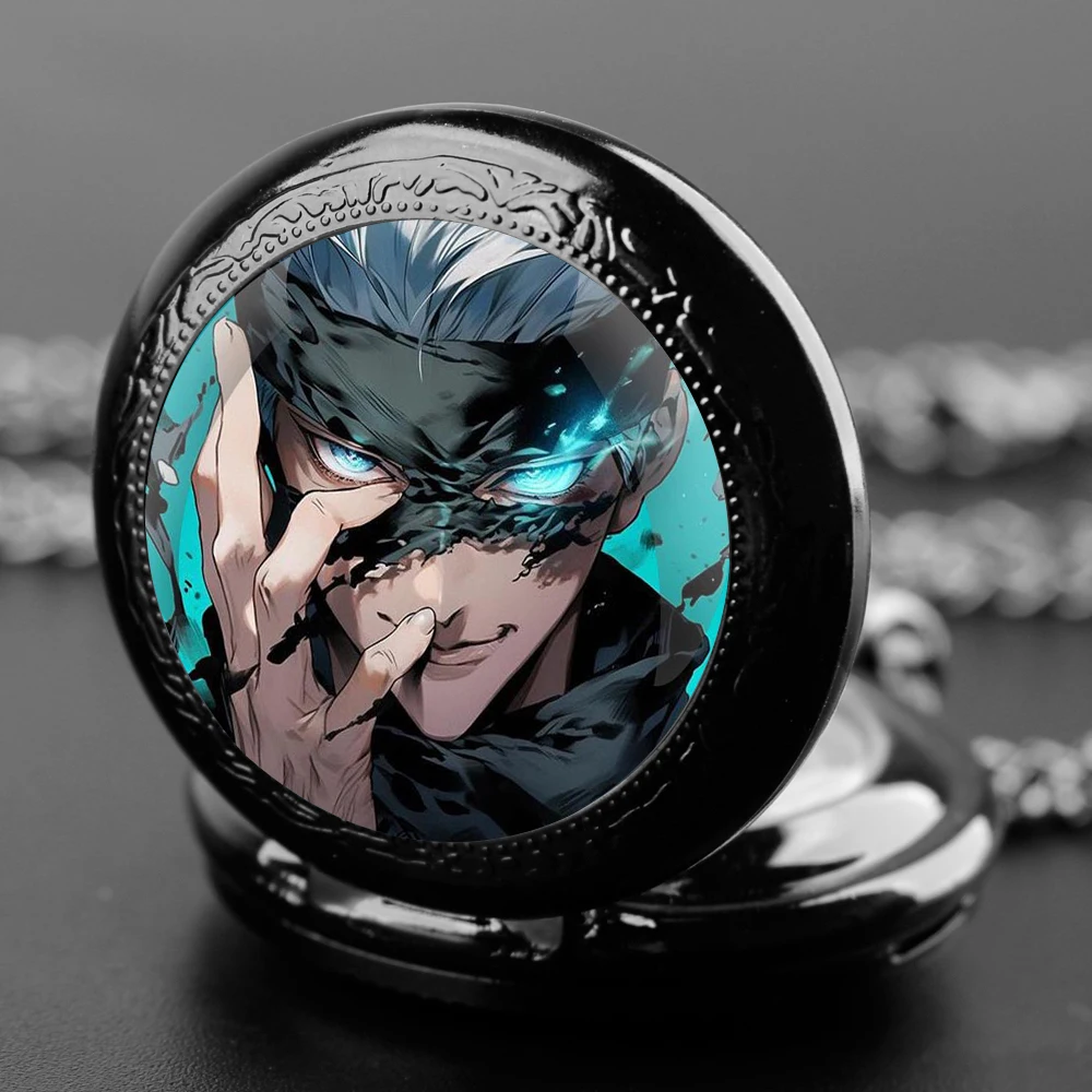 Montre de poche à quartz personnalisée pour hommes et femmes, Jujutsu, Kaimmense, Satoru Gojo, rétro, montres de poche et porte-clés, pendentif collier, nouveau design