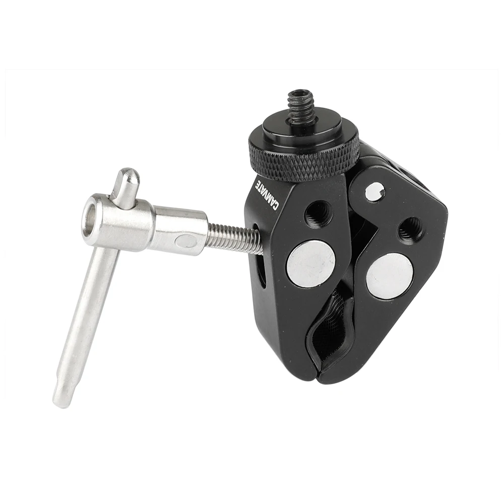 HDRIG متعددة الوظائف سوبر كراب المشبك مع مزدوجة نهاية 1/4 "-20 ذكر الإبهام محول الأنابيب قضيب كليب للكاميرا مراقبة ترايبود