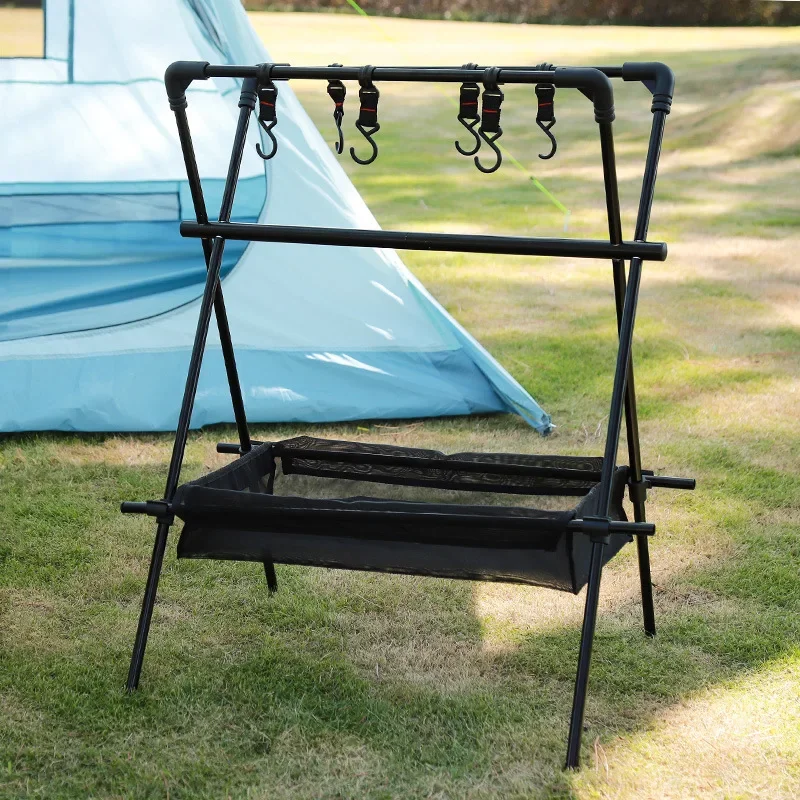 

Outdoor Camping Folding Portable Camping Triangle Storage Rack Light Rack Hanging Bracket Light Pole
