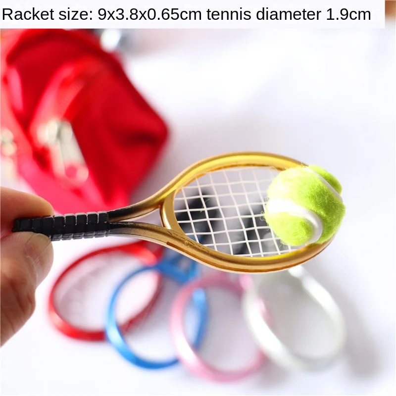 Mini Tennis Rack Dollhouse Tennis Ball Tennis Sets Miniature Sports Simulation Sports Model Accessories Decoration Home Decor - Image 2