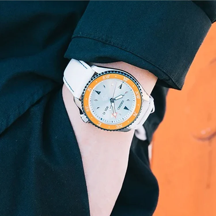 SEIKO 5 30m Water Resistant Automatic Mechanical Movement Cow Leather/Cow Leather Strap Watch SRPF63K1()