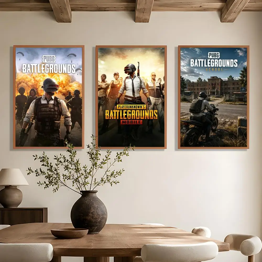 Game Battle Royale P-PUBG: Battlegrounds Poster Wall Art Poster HD Waterproof PP Print Bedroom Living Room Office Decor Gift