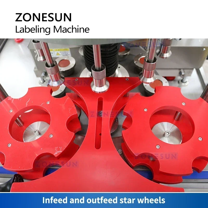 เครื่องติดฉลากกาวร้อนอัตโนมัติ ZONESUN รุ่น ZS-GTB12 สำหรับฉลาก BOPP แบบวงล้อดาว ใช้งานรวดเร็ว สำหรับบรรจุภัณฑ์ขวดทรงกระบอก ทรงรี และขวดปั๊ม