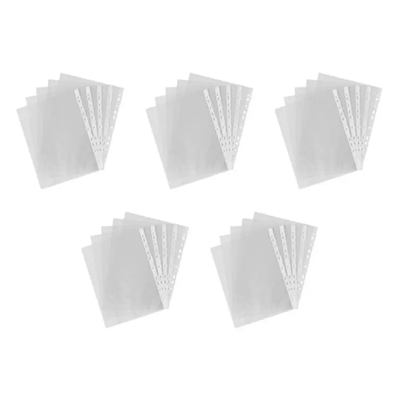 500pcs-a4-pp-punched-punch-pockets-folders-filing-wallets-sleeves-bag-transparent-003mm