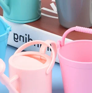 1Set Dollhouse Miniature Bucket Watering Can Model Plant Watering Tool Garden Decor Toy