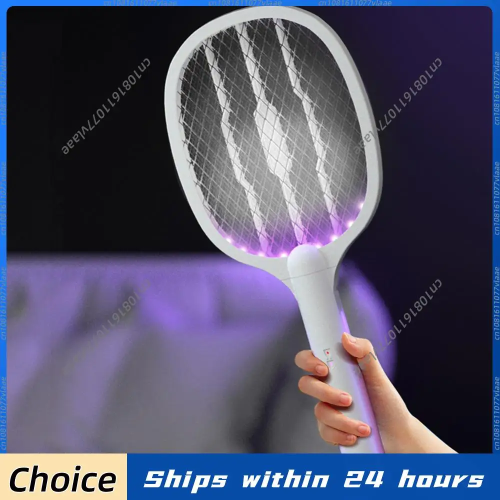 

Электрическая ракетка-ловушка 2-в-1 для насекомых: перезаряжаемая мухобойка и лампа-ловушка для комаров для дома, спальни, офиса, использования в помещении и на улице