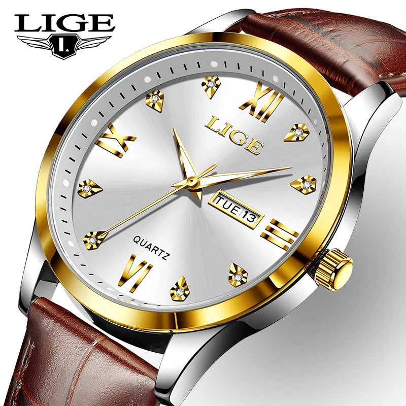 LIGE Casual Business Mens Watch Top Luxury Clock Sports Quartz Wristwatches Fashion Waterproof Luminous Watches Men Reloj Hombre