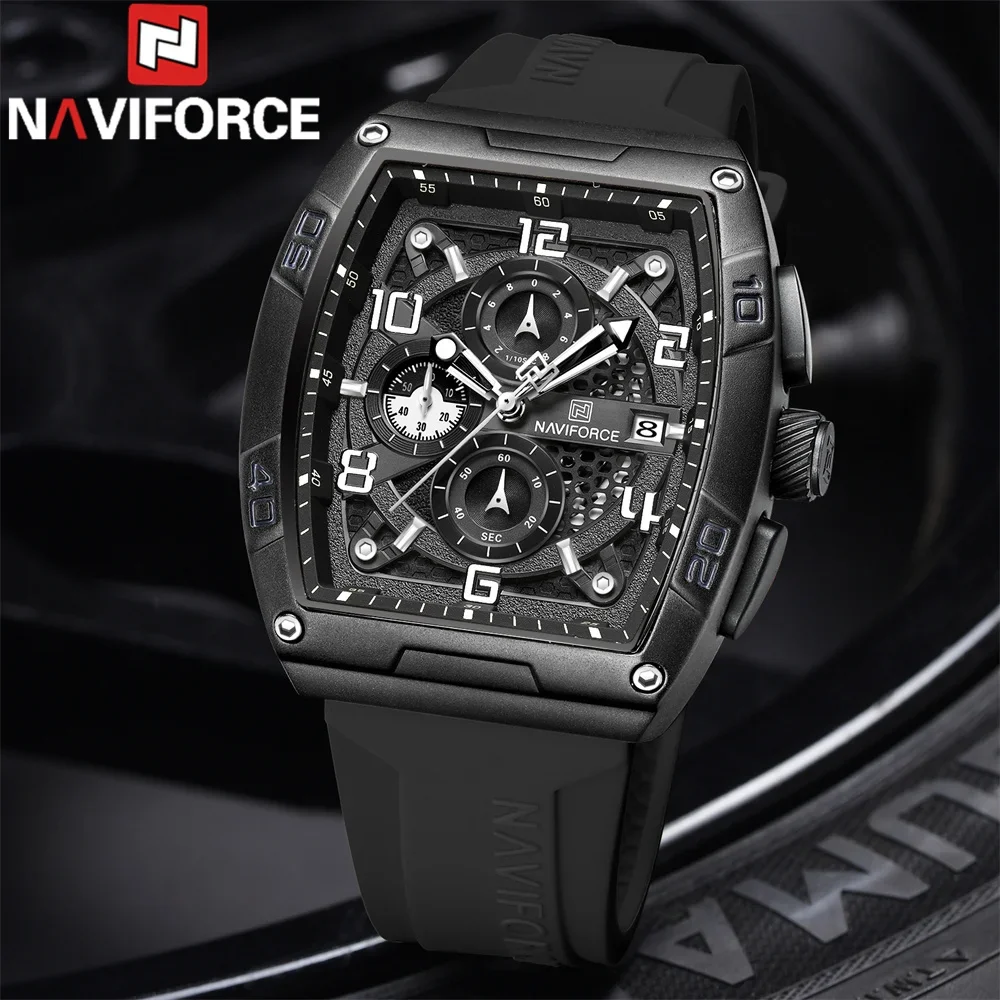 NAVIFORCENF8052 Chronograph Men Wristwatch Top Brand Luxury Military Sport Watch Business Quartz Waterproof Original Clock