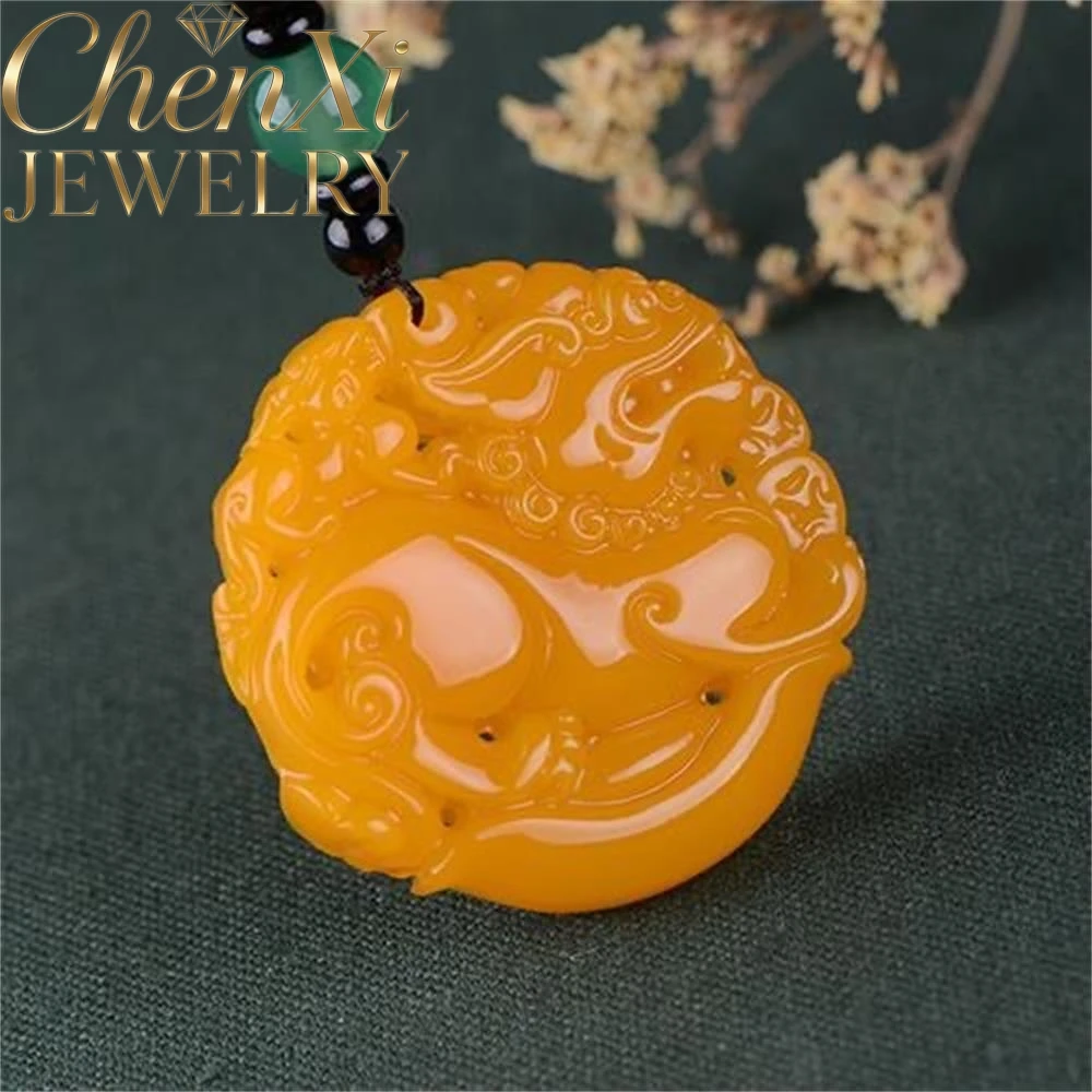 

High-End Hetian Yellow Dragon Jade Phoenix Pendant Luxury Quality Fashion Fine Jewelry Exquisite Elegant Charms Popular Young
