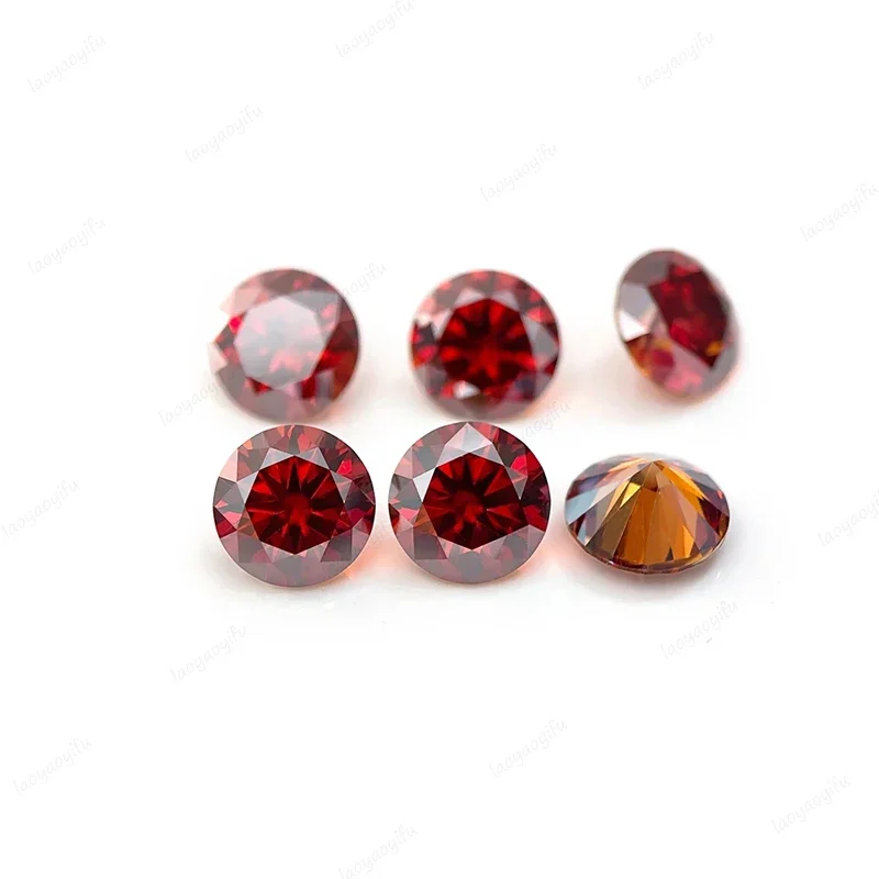 Moissanite Stone Round Shape Multiple Color Lab Grown Gemstone DIY Charms Jewelry Making Pass Diamond Tester with Certificate