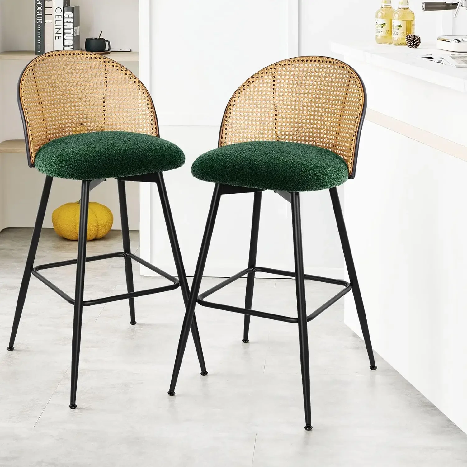 Swivel Bar Stools Set of 2, Mid Century Modern 29