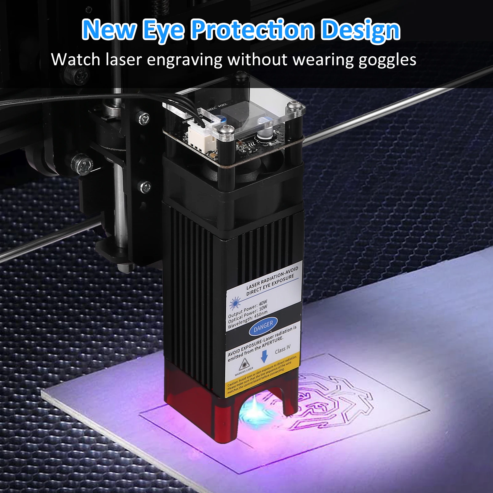 

40W BT engraving knife, 4240 CNC engraving machine, 420x400mm large working area, 10000mW optical power engraving