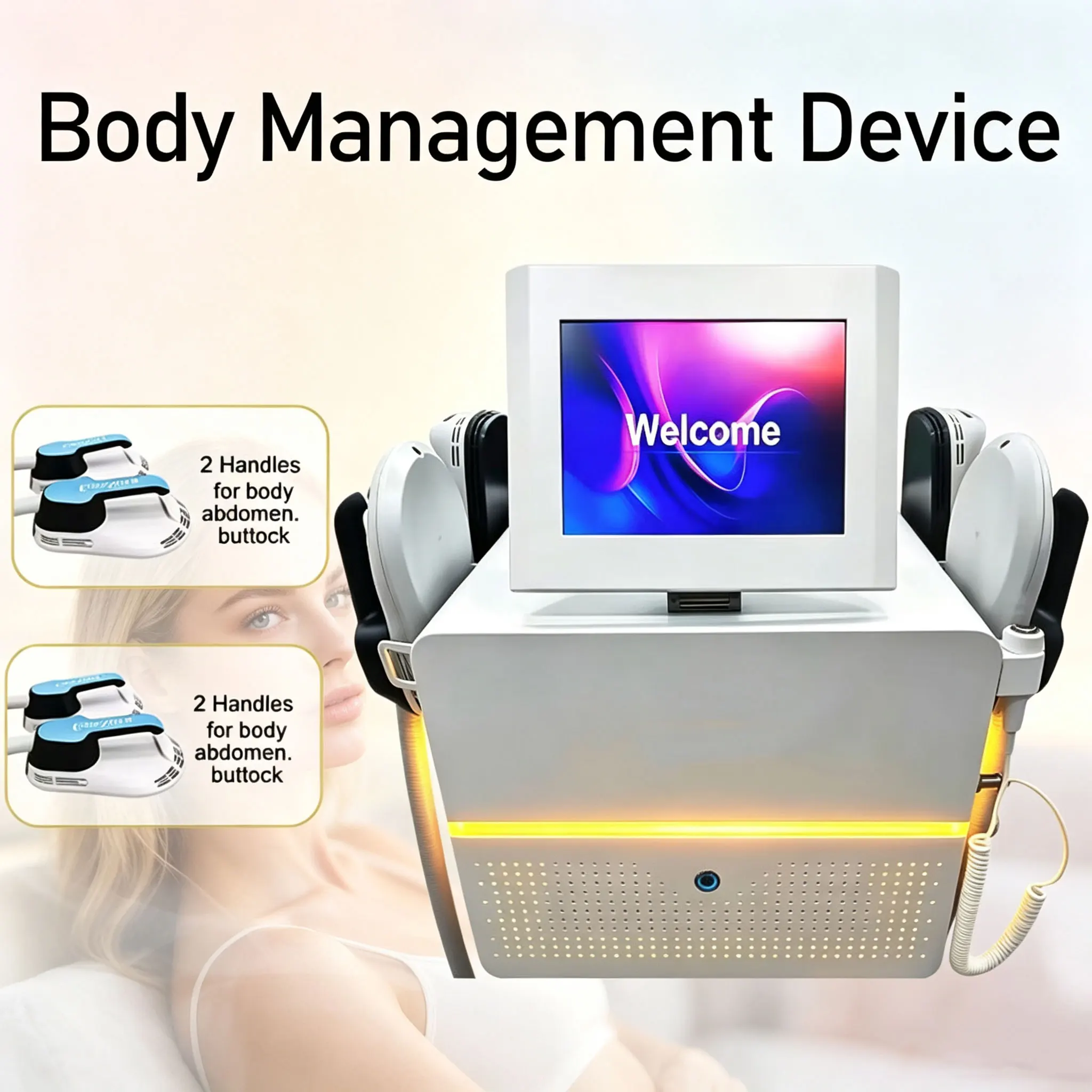 RF Machine 6500W 15T Body management Device Muscle Stimulation White Version 4 Handle with Safety Button for Beauty Salons